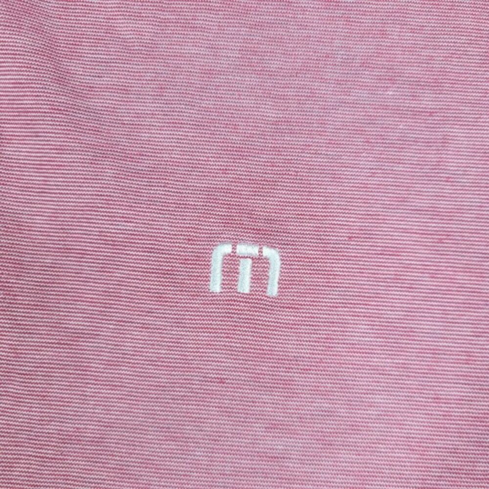 Travis Mathew Polo Shirt Mens Large Red Heather Short Sleeve Casual Preppy - Picture 3 of 9